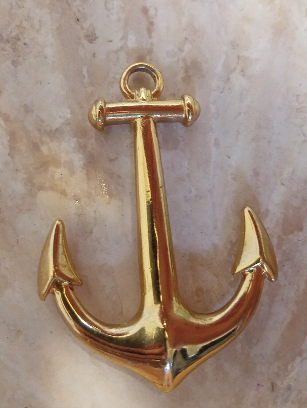 Vintage Solid Brass Nautical Anchor Wall Hanging Decor Heavy Paperweight 4"